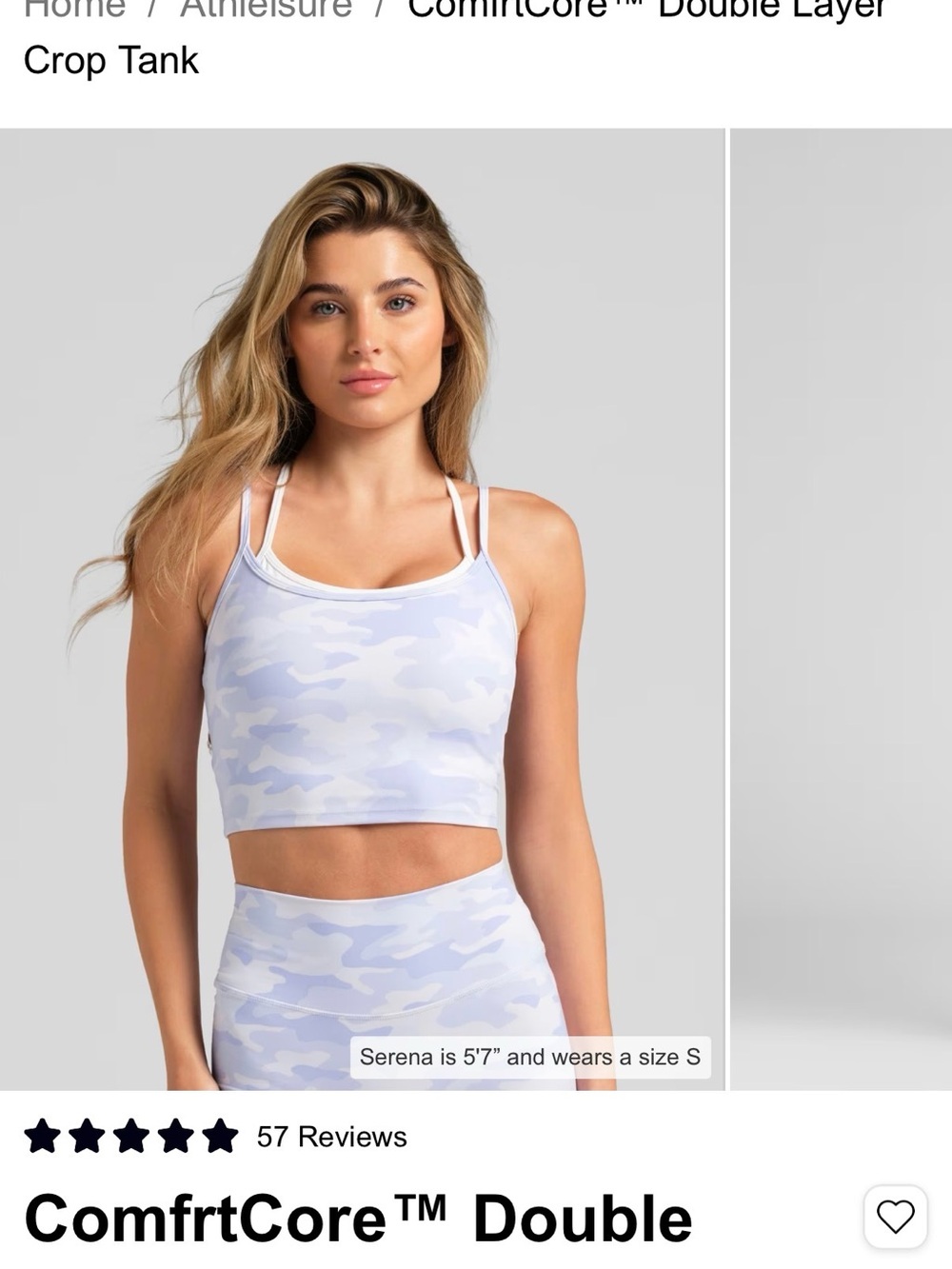 ComfortCore Double Layer Sports Bra in Light Blue Camo